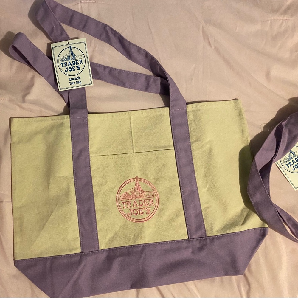 Large Lavender Trader Joe’s Tote Bag